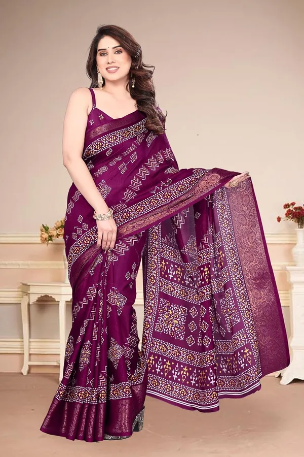 Wine_Silk_Printed_Dola_Silk_Saree_For_Women