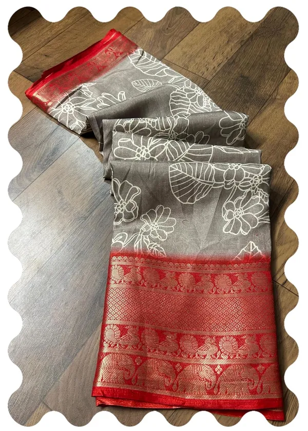 Dusty_Beige_Silk_Printed_Dola_Silk_Saree_For_Women