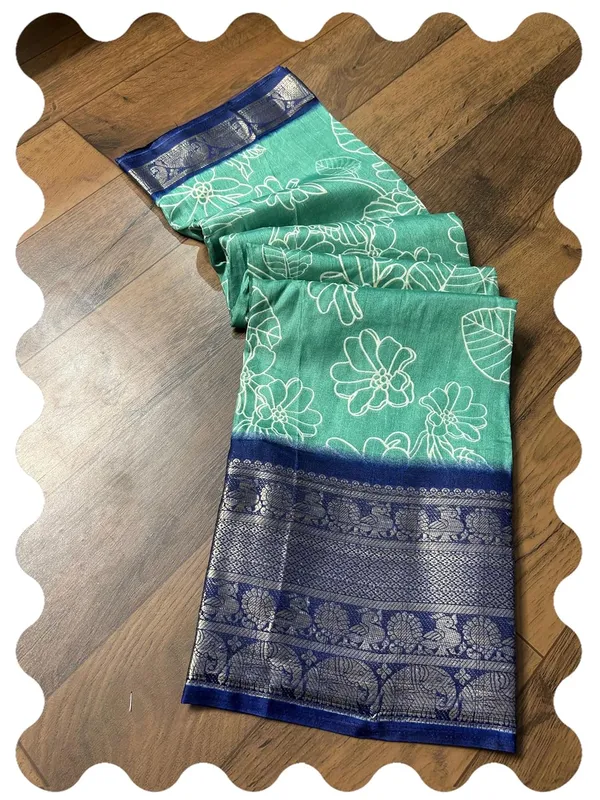 Sea_Green_Silk_Printed_Dola_Silk_Saree_For_Women