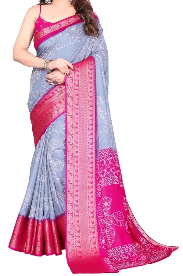 Multicolour_Cotton_Blend_Narayanpet_Cotton_Silk_Saree_For_Women