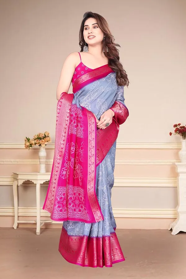 Multicolour_Cotton_Blend_Narayanpet_Cotton_Silk_Saree_For_Women