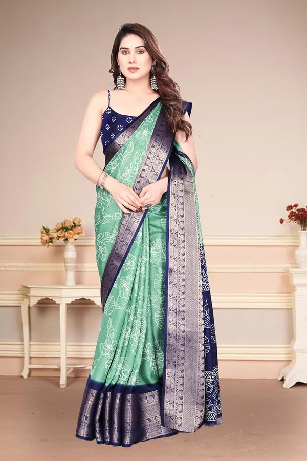 Sea_Green_Cotton_Blend_Narayanpet_Cotton_Silk_Saree_For_Women