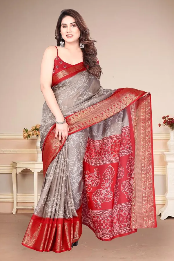 Red_And_Grey_Silk_Kanjivaram_Silk_Saree_For_Women