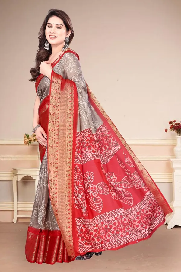 Red_And_Grey_Silk_Kanjivaram_Silk_Saree_For_Women