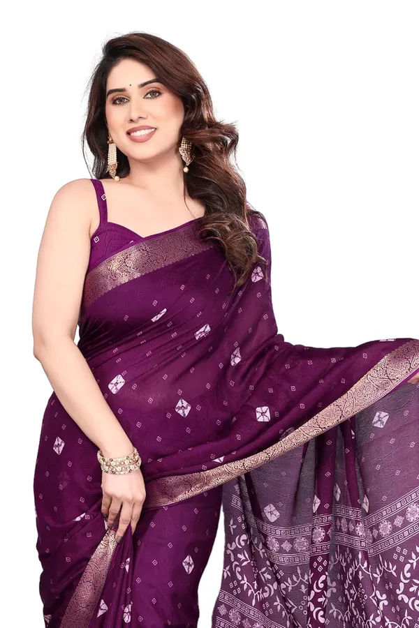 Wine_Silk_Printed_Chiffon_Saree_For_Women