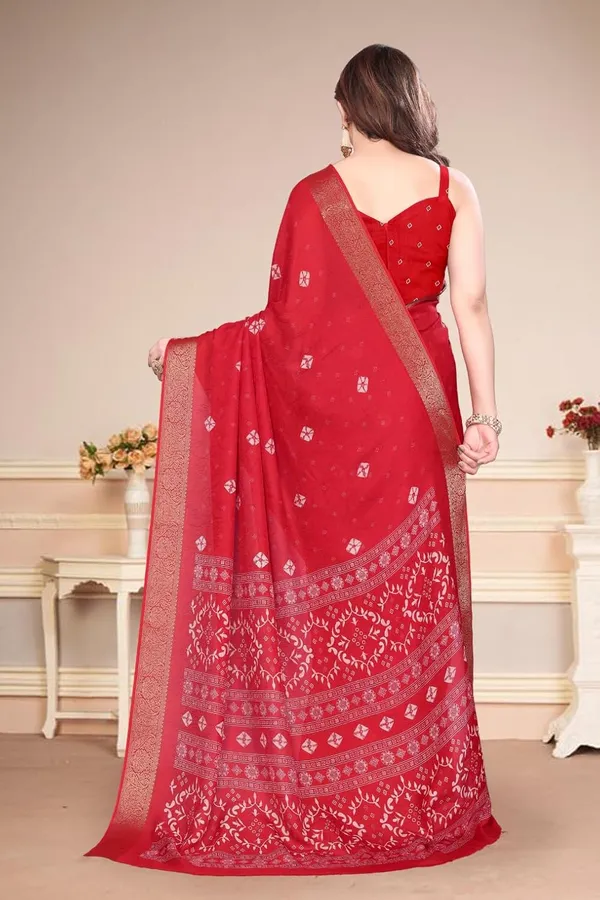 Red_Silk_Bandhani_Marshmallow_Saree_For_Women