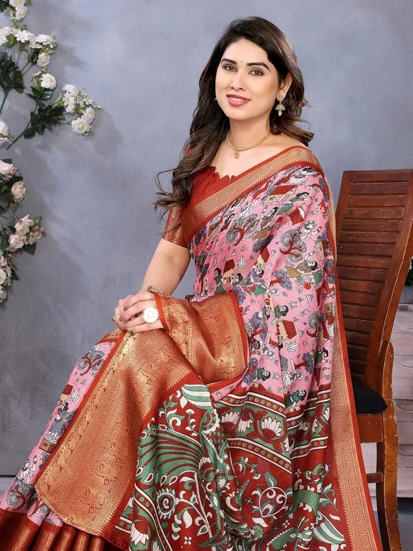 Pink_Silk_Printed_Dola_Silk_Saree_For_Women