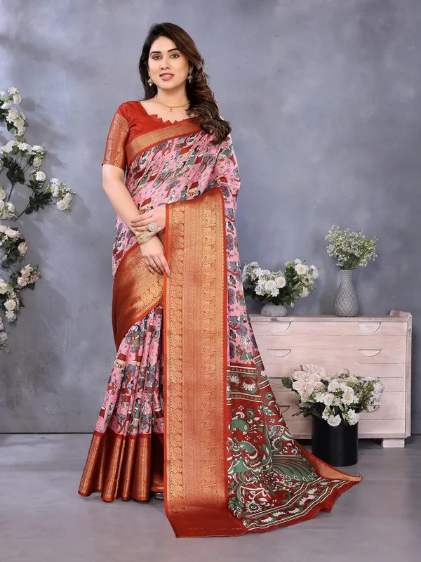 Pink_Silk_Printed_Dola_Silk_Saree_For_Women