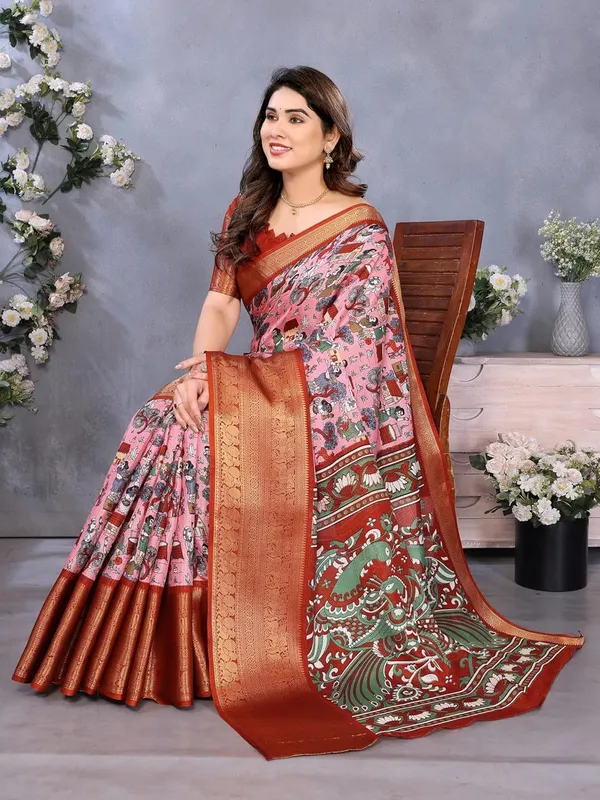 Pink_Silk_Printed_Dola_Silk_Saree_For_Women