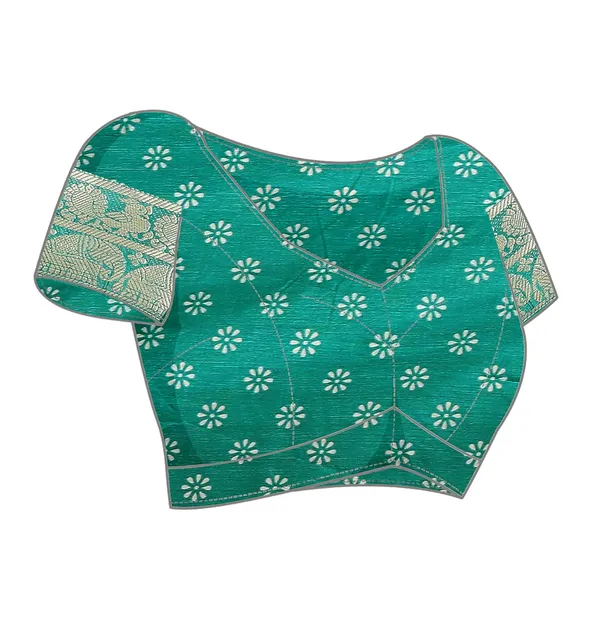Teal_Green_And_Light_Pink_Dola_Silk_Kalamkari_Print_Saree_For_Women