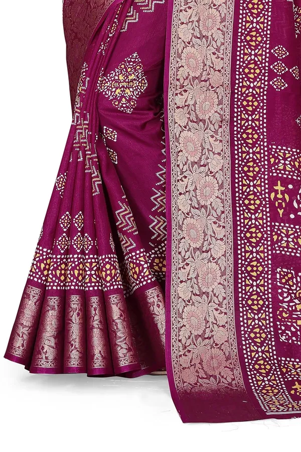 Wine_Dola_Silk_Kalamkari_Print_Saree_For_Women