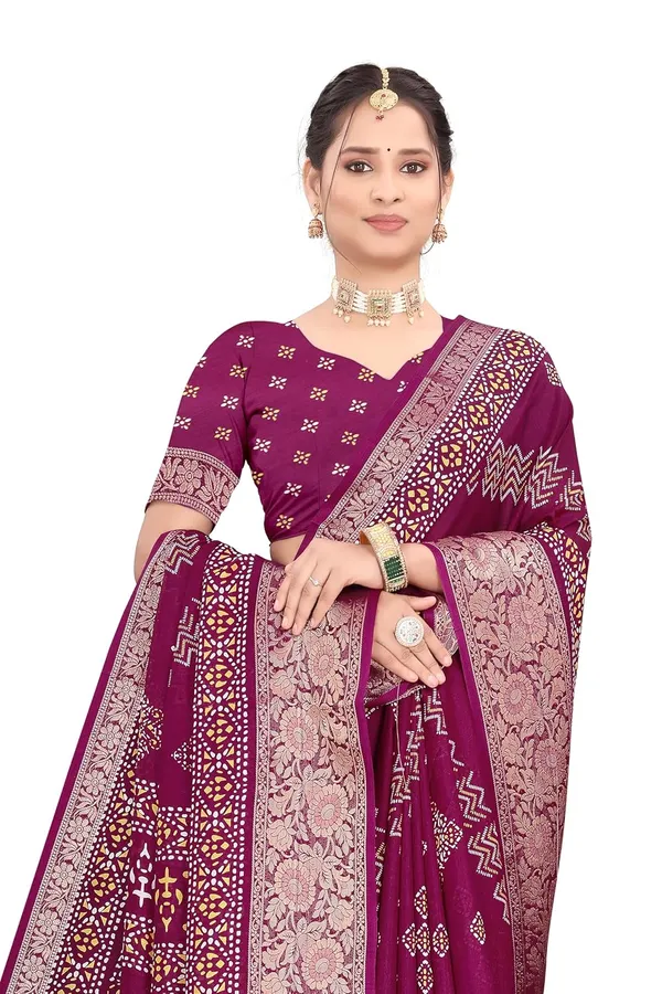 Wine_Dola_Silk_Kalamkari_Print_Saree_For_Women