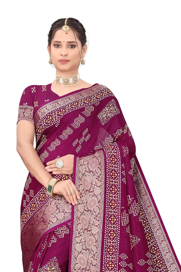 Wine_Dola_Silk_Kalamkari_Print_Saree_For_Women