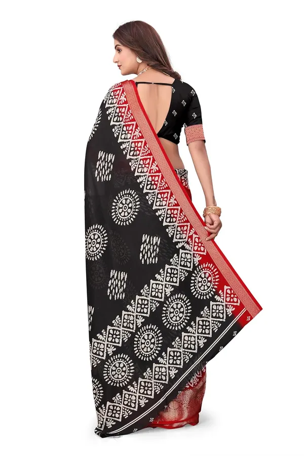 Black_Dola_Silk_Kalamkari_Print_Saree_For_Women