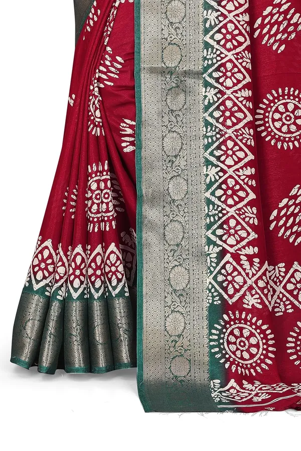 Red_Dola_Silk_Kalamkari_Print_Saree_For_Women