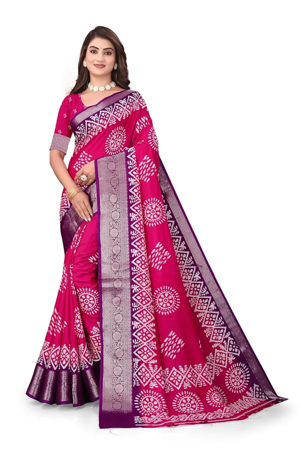 Pink_Dola_Silk_Kalamkari_Print_Saree_For_Women