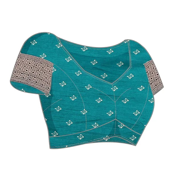Teal_Dola_Silk_Kalamkari_Print_Saree_For_Women