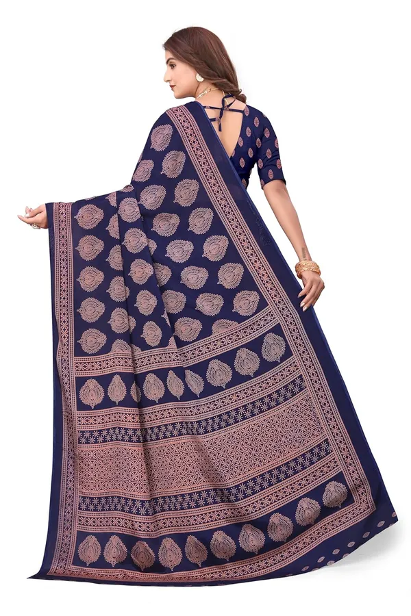 Navy_Blue_Dola_Silk_Print_Saree_For_Women