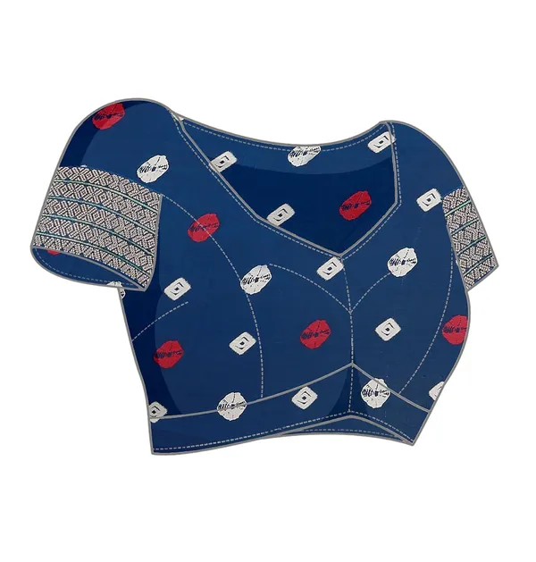 Navy_Blue_Dola_Silk_Kalamkari_Print_Saree_For_Women