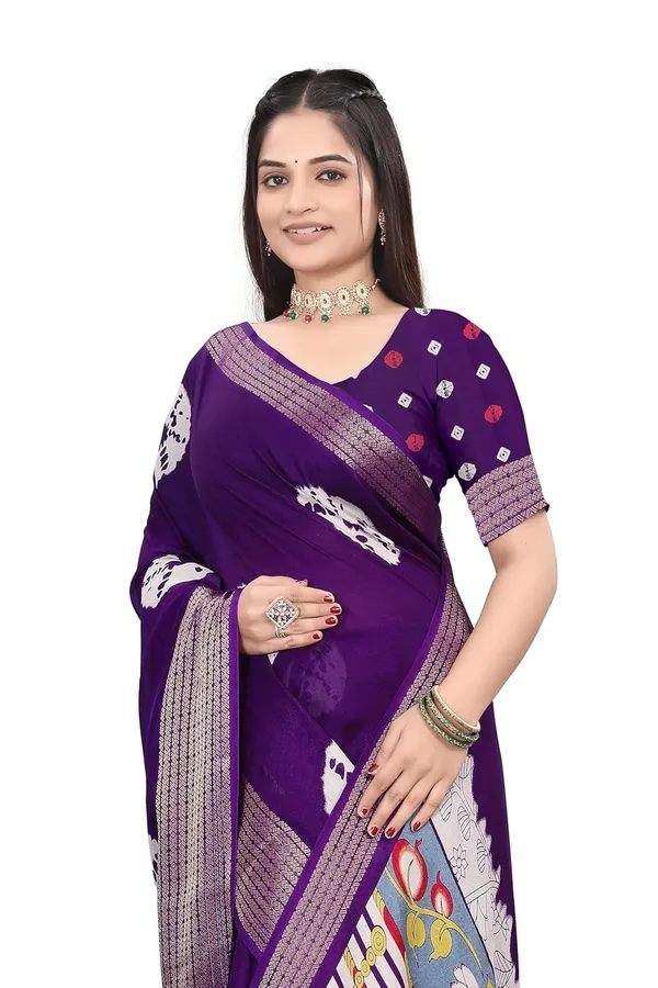 Violet_Dola_Silk_Kalamkari_Print_Saree_For_Women