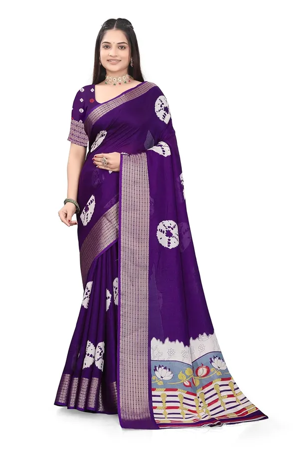 Violet_Dola_Silk_Kalamkari_Print_Saree_For_Women