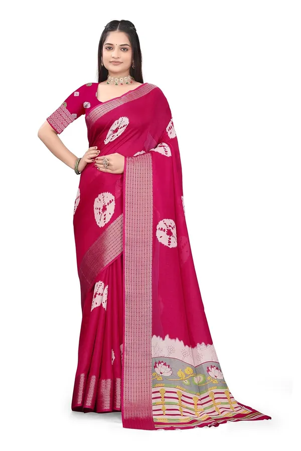 Pink_Dola_Silk_Kalamkari_Print_Saree_For_Women