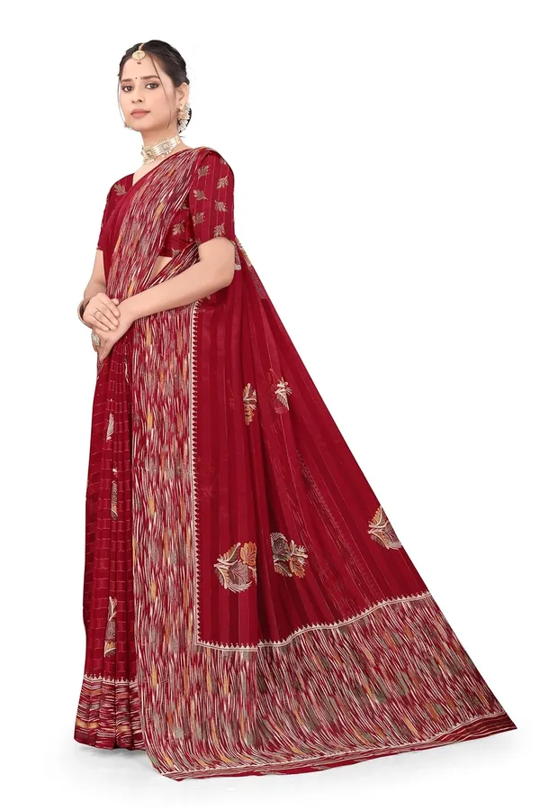 Maroon_Georgette_Floral_Print_Saree_For_Women