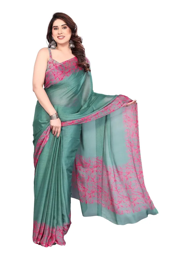 Sea_Green_Polyester_Printed_Chiffon_Saree_For_Women