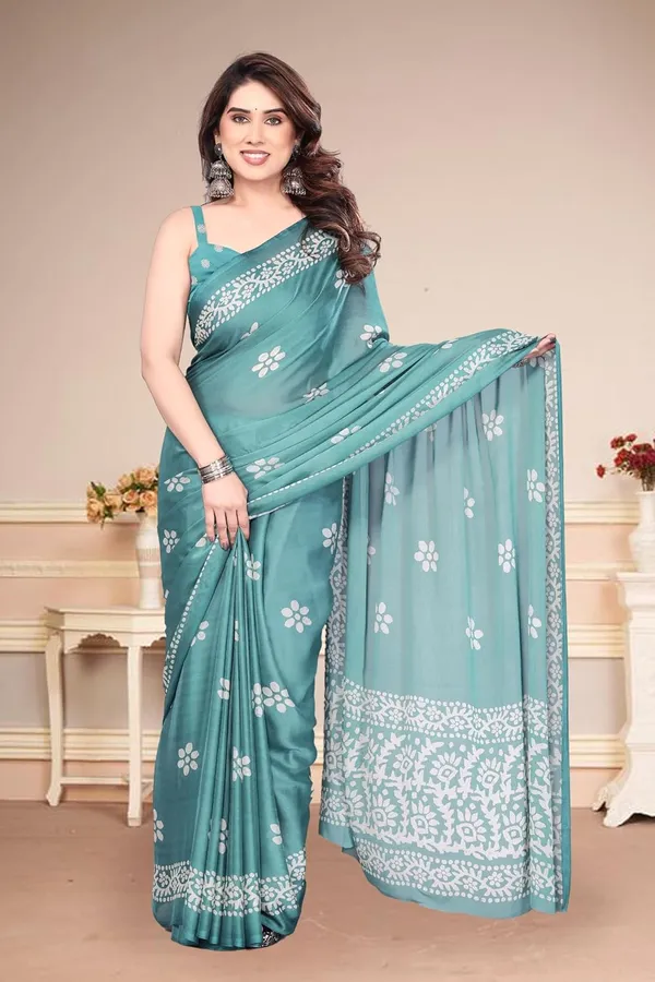 Teal_Polyester_Printed_Chiffon_Saree_For_Women