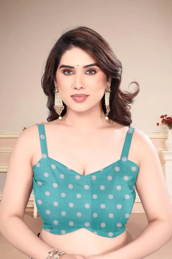 Teal_Polyester_Printed_Chiffon_Saree_For_Women