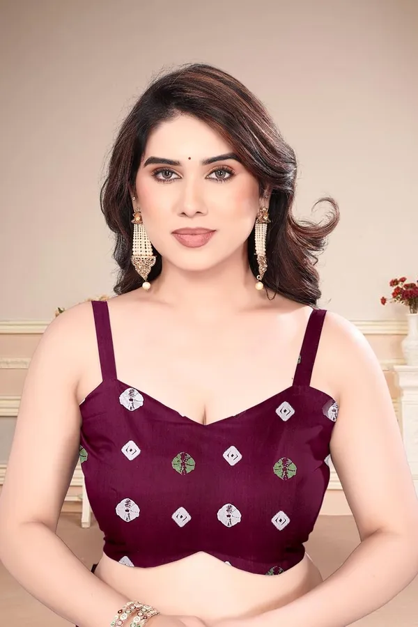Dark_Wine_Silk_Bandhani_Marshmallow_Saree_For_Women