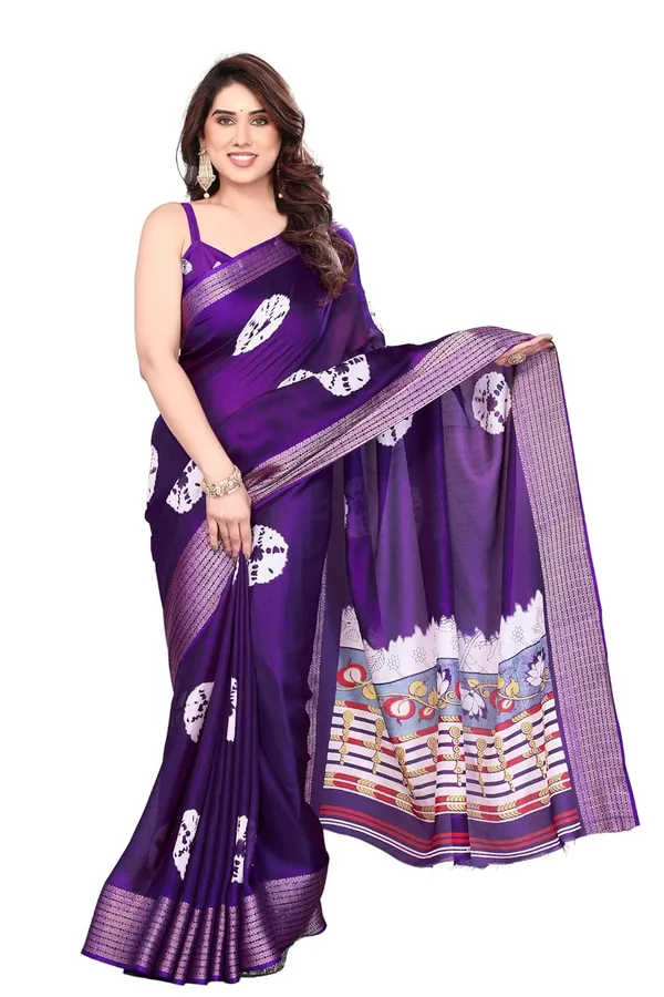 Violet_Silk_Bandhani_Marshmallow_Saree_For_Women