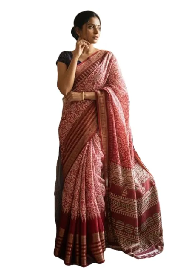 Maroon_Silk_Printed_Dola_Silk_Saree_For_Women