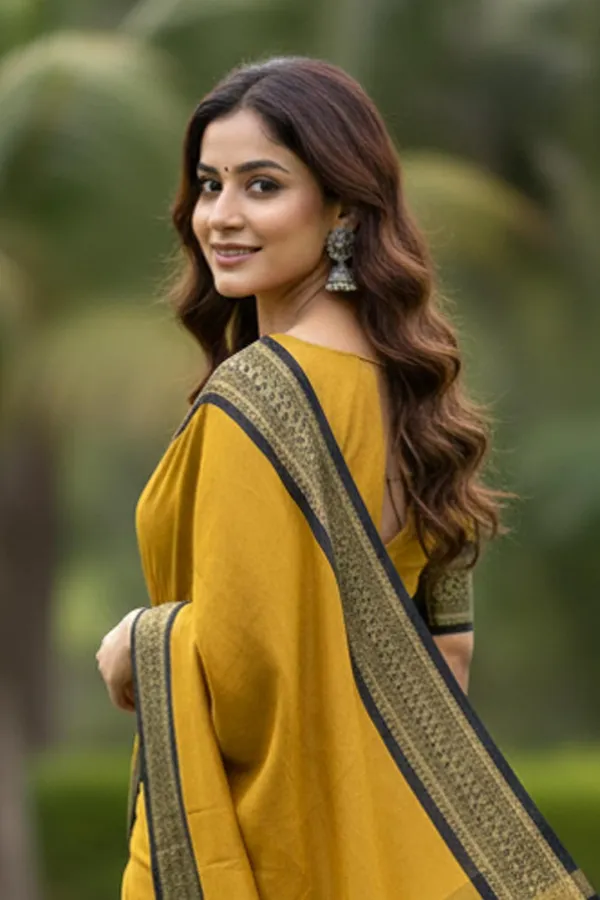 Mustard_Cotton_Blend_Narayanpet_Cotton_Silk_Saree_For_Women