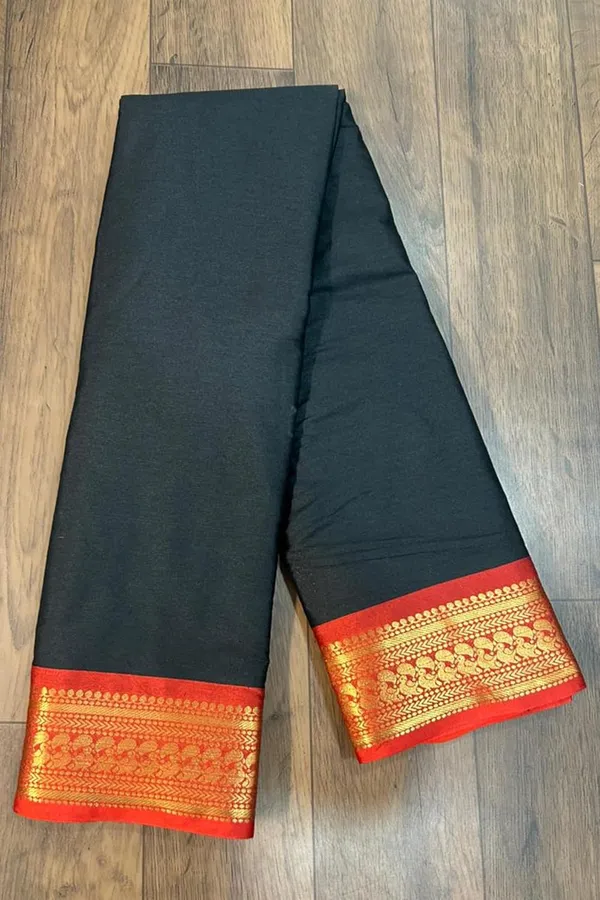 Black_Cotton_Blend_Narayanpet_Cotton_Silk_Saree_For_Women