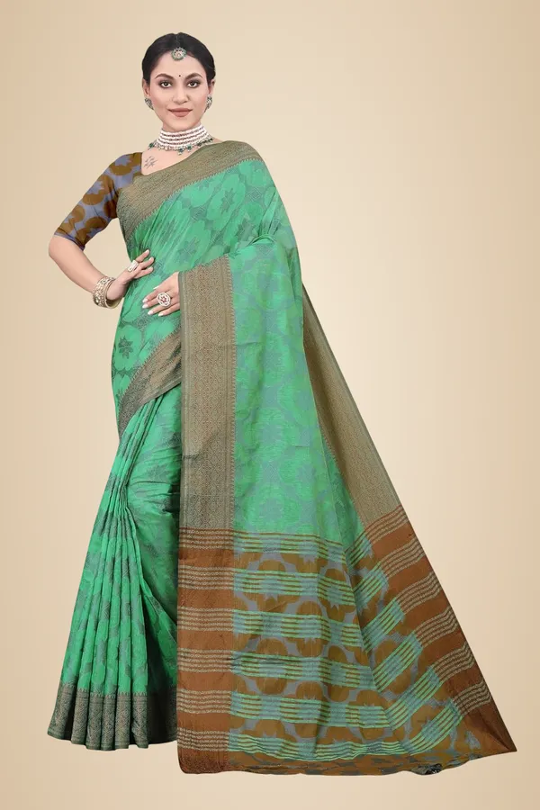 Dark_Green_Cotton_Silk_Kanjivaram_Cotton_Silk_Saree_For_Women