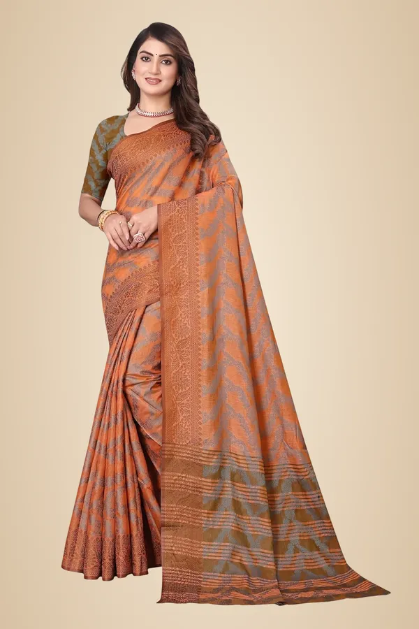 Brown_Cotton_Kanjivaram_Cotton_Saree_For_Women
