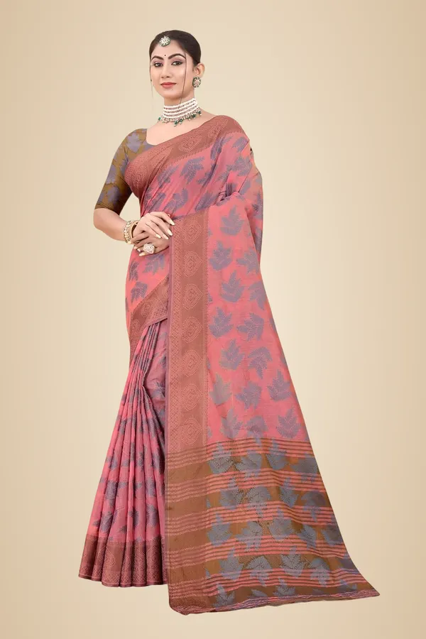 Pink_Cotton_Kanjivaram_Cotton_Silk_Saree_For_Women