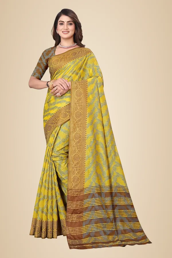 Yellow_Cotton_Kanjivaram_Cotton_Saree_For_Women