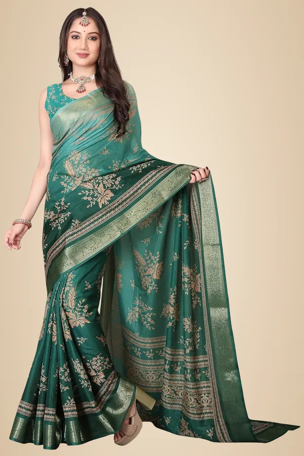 Green_Silk_Blend_Printed_Dola_Silk_Saree_For_Women