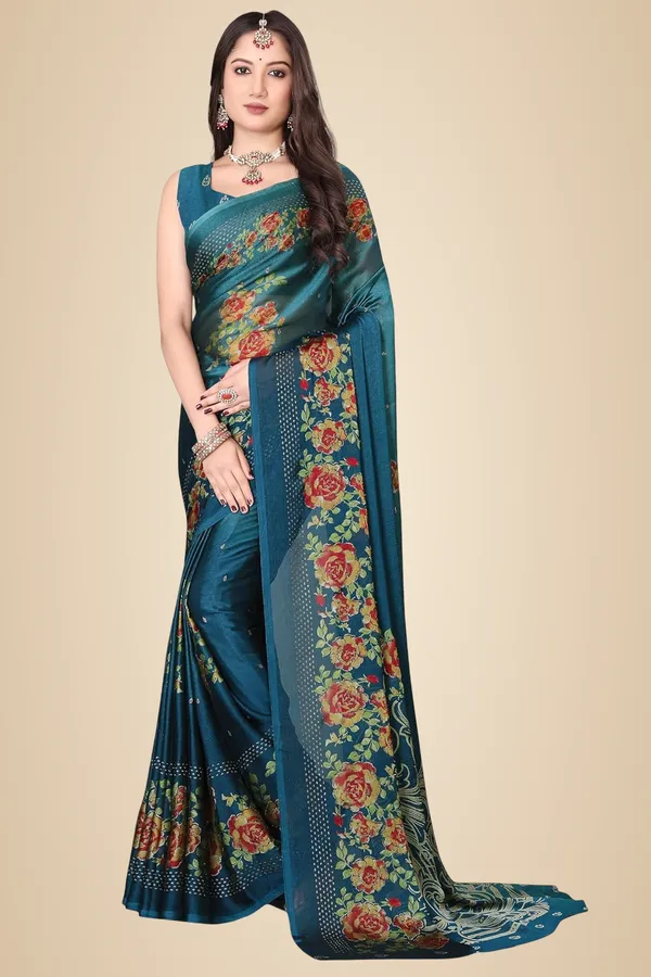 Teal_Blue_Chiffon_Zari_Chiffon_Saree_For_Women