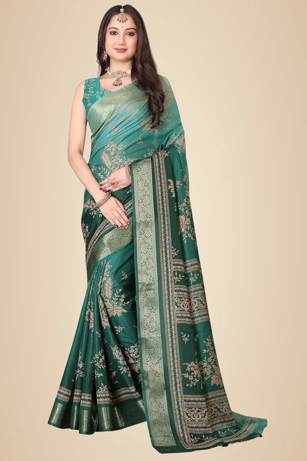 Green_Silk_Blend_Printed_Dola_Silk_Saree_For_Women