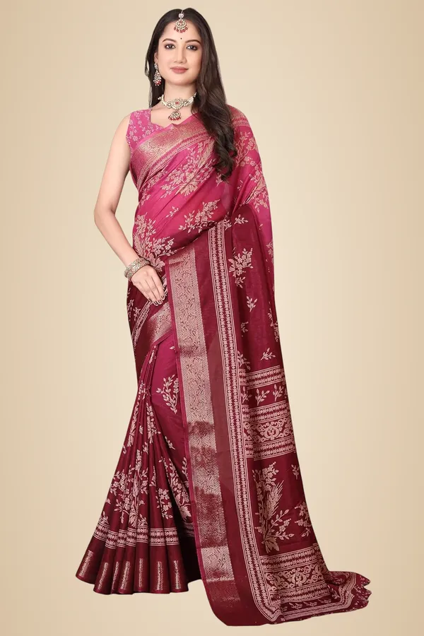 Dark_Pink_Silk_Blend_Bandhani_Dola_Silk_Saree_For_Women