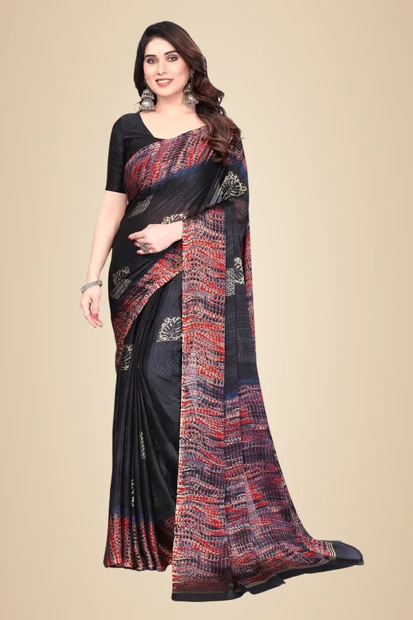 Black_Polyester_Printed_Chiffon_Saree_For_Women