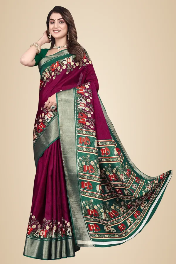 Maroon_Silk_Blend_Bandhani_Dola_Silk_Saree_For_Women
