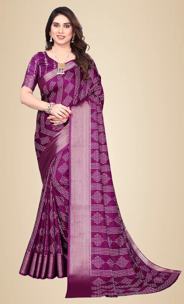 Wine_Cotton_Blend_Dola_Silk_Saree_For_Women