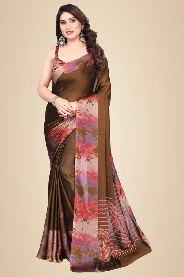Caramel_Brown_Chiffon_Printed_Chiffon_Saree_For_Women