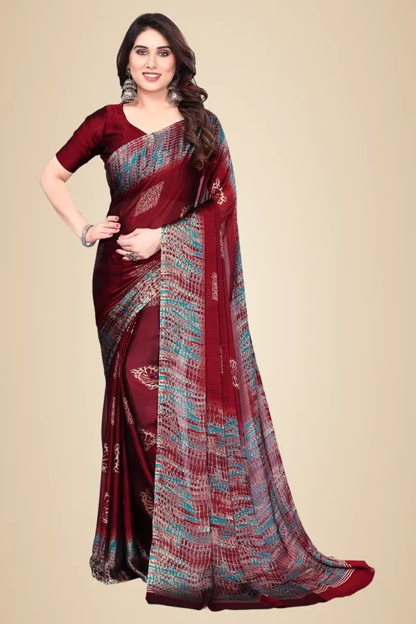 Maroon_Chiffon_Printed_Chiffon_Saree_For_Women