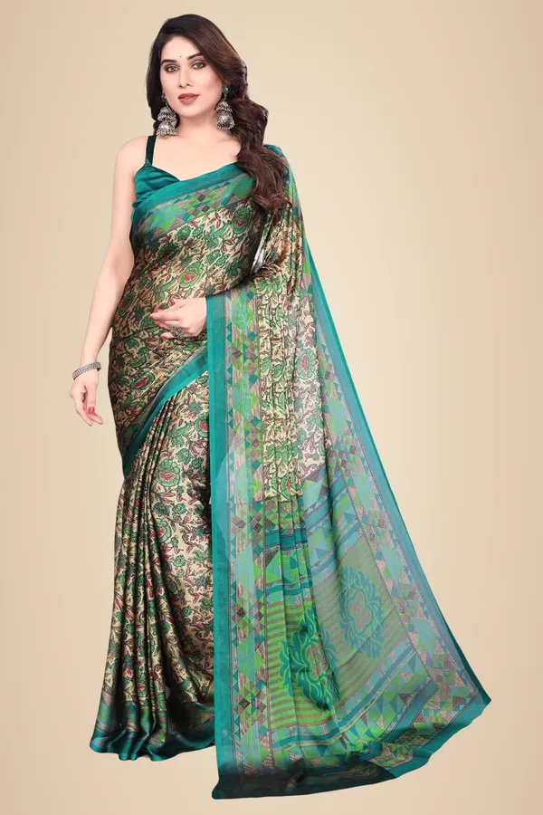 Turquoise_Chiffon_Printed_Chiffon_Saree_For_Women