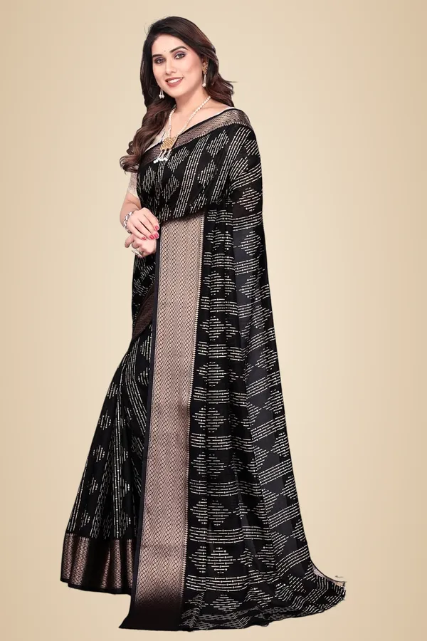 Black_Silk_Blend_Printed_Dola_Silk_Saree_For_Women